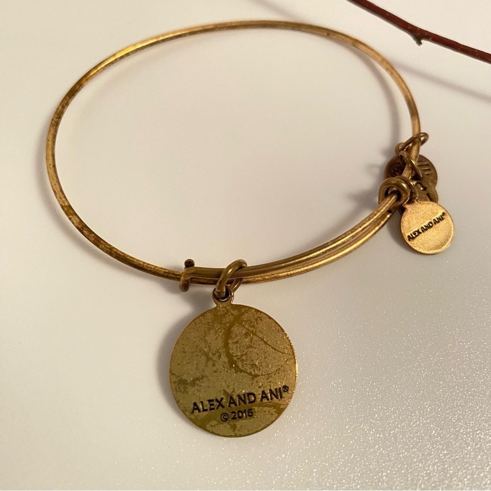 Alex And Ani Las Vegas Nevada Gold-Tone Charm Bangle Bracelet - Picture 4 of 4